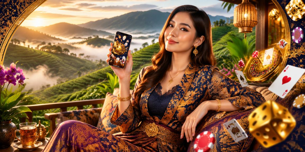 Pengguna Malaysia menggunakan aplikasi mudah alih twcbet dengan rekaan batik tempatan