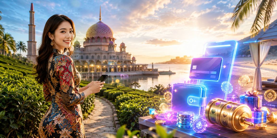 Pengguna di Putrajaya mengakses loteri dalam talian melalui telefon pintar bergaya batik